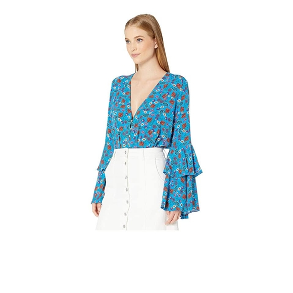 Free People 'She's Dainty' Blue Leotard - Picture 4 of 6